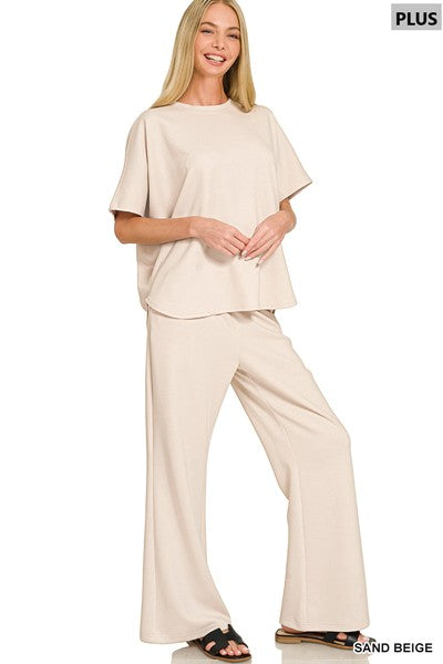 Plus Scuba Top & Pant Set