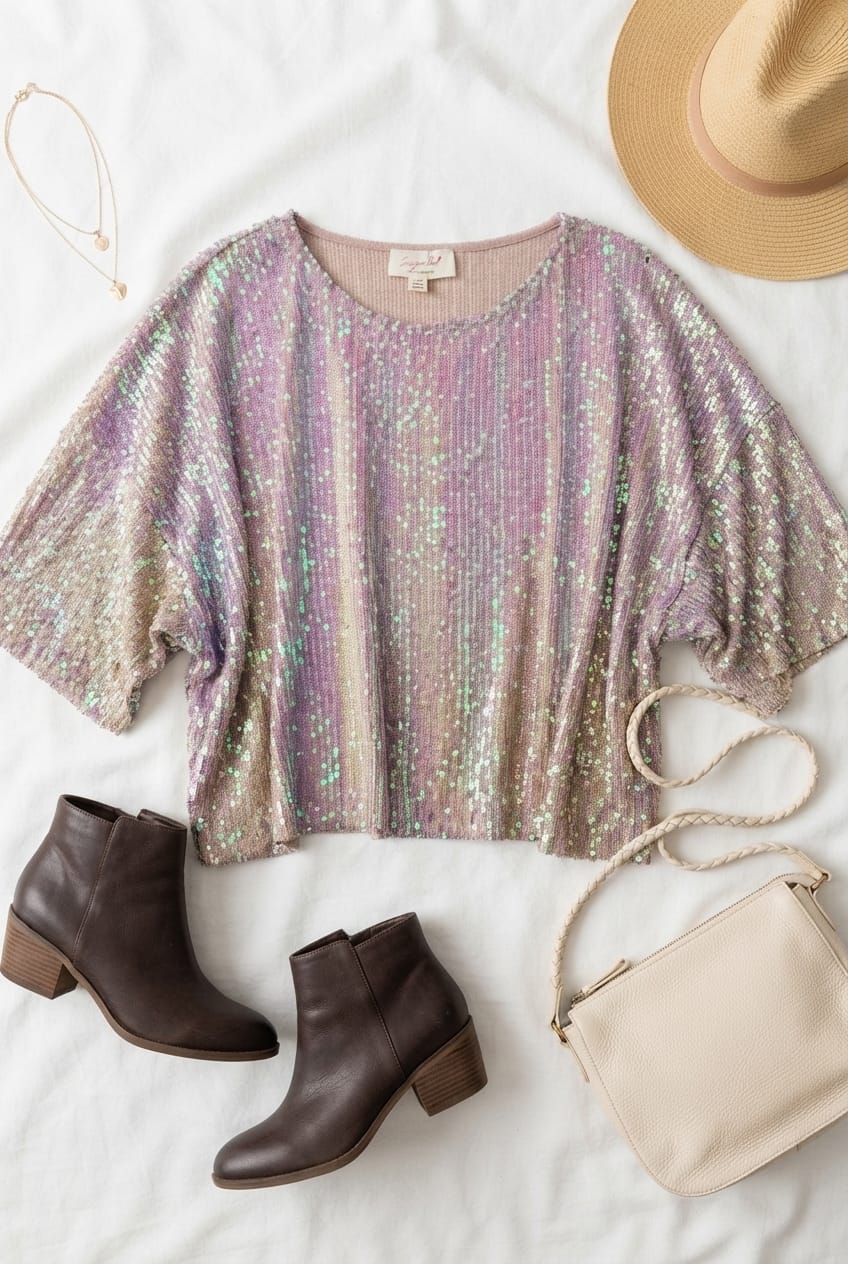 Iridescent Sequin Top