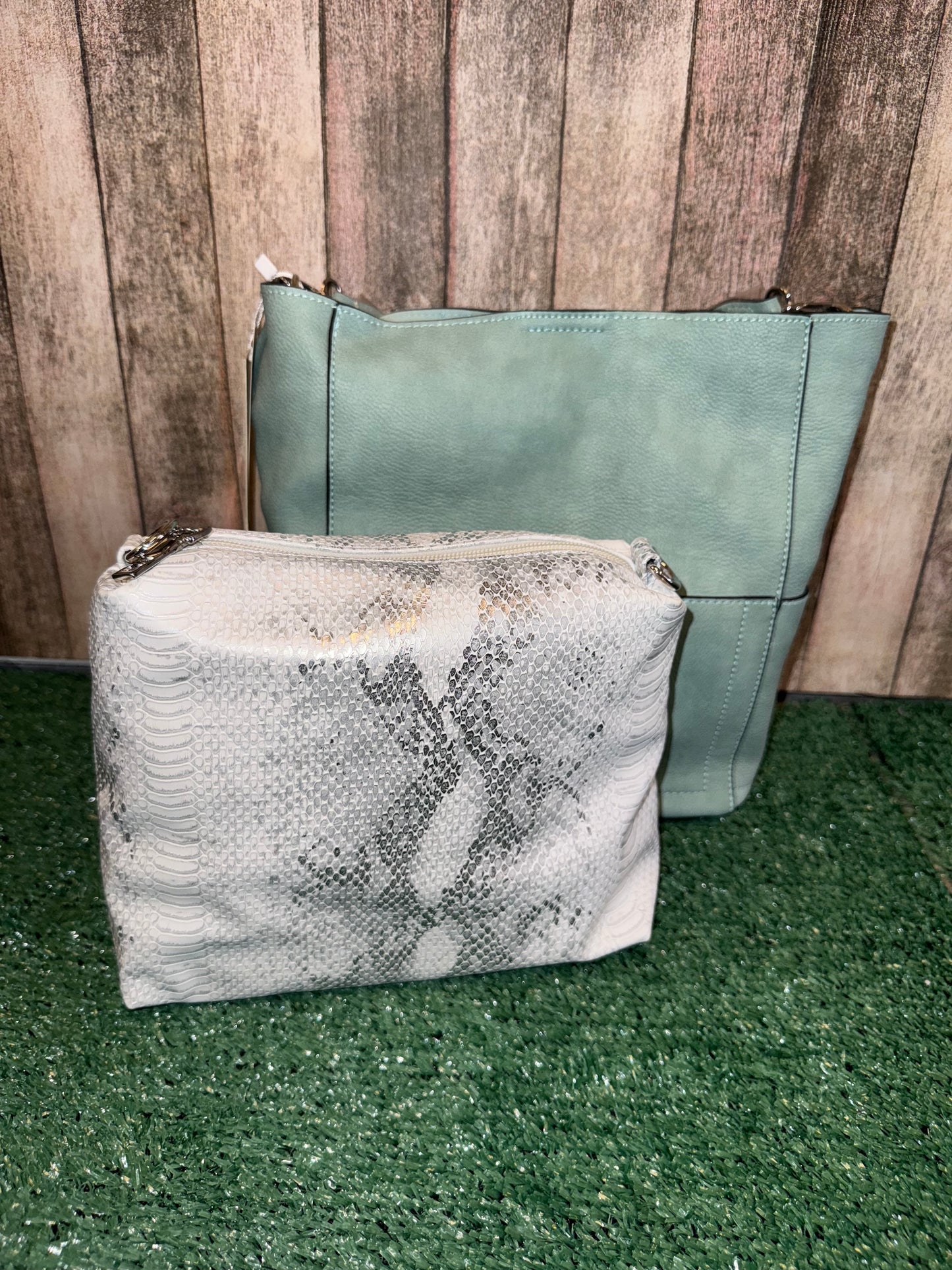 Dusty Teal Bucket Bag