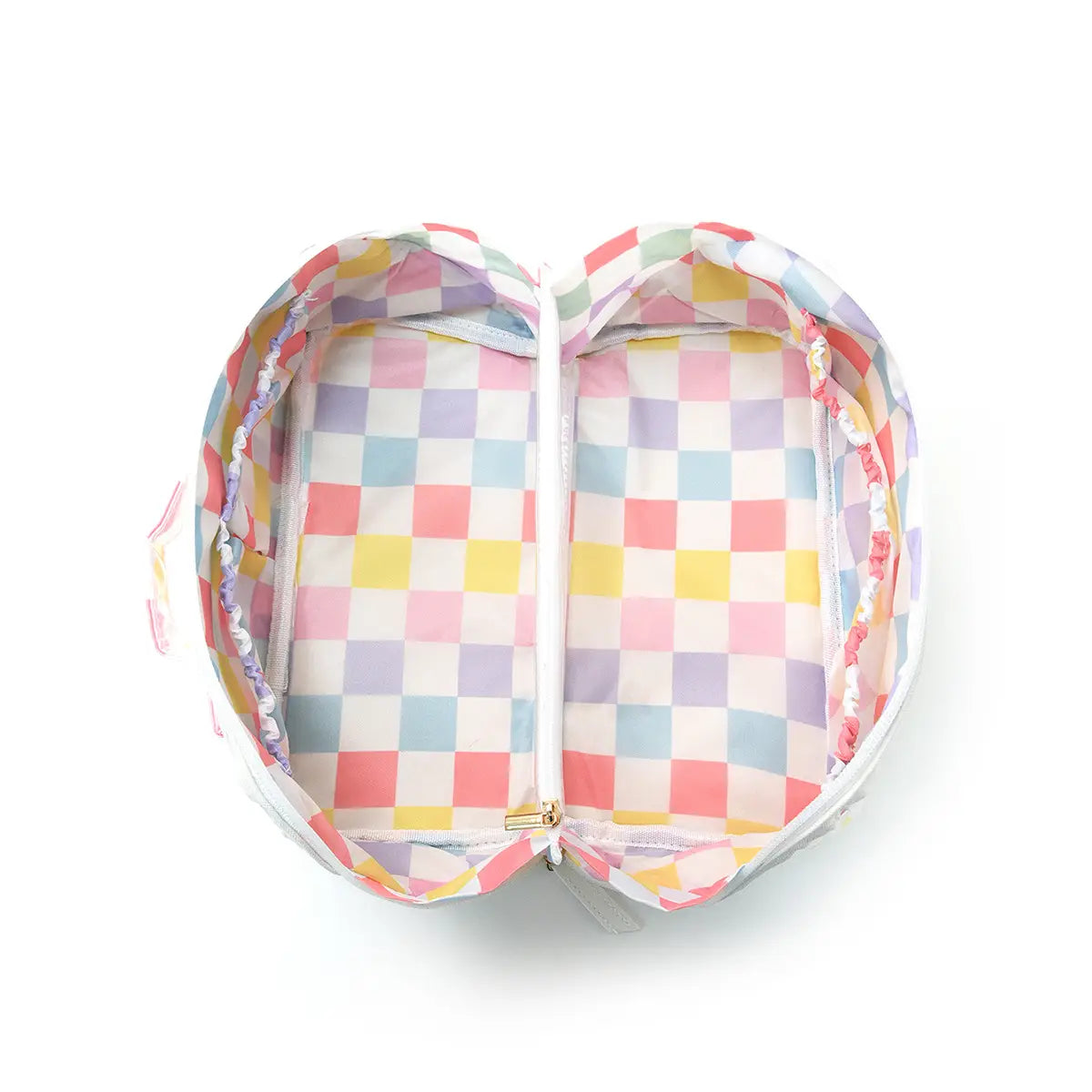 Pastel Checkered Cosmetic Bag