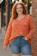 Coral Cheetah Sweater