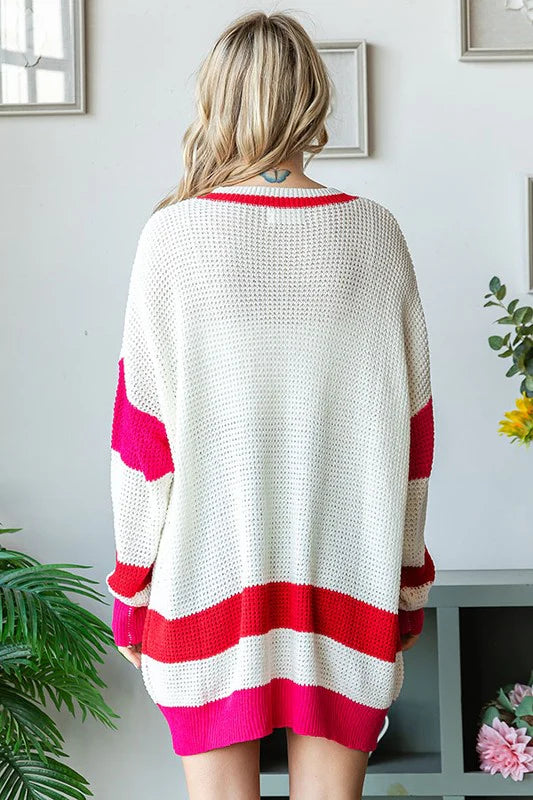 Ivory & Red Cardigan