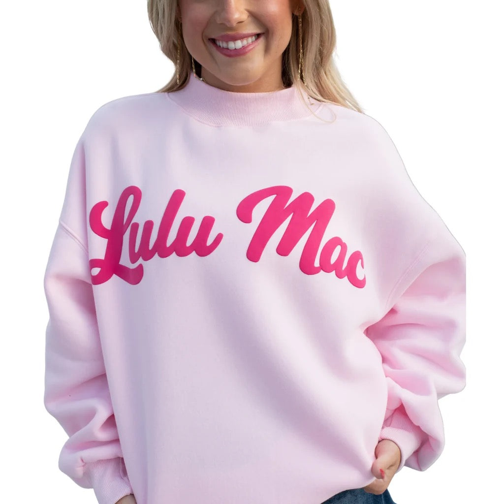 Bubble Gum Pink Script Lulu Mac Mock