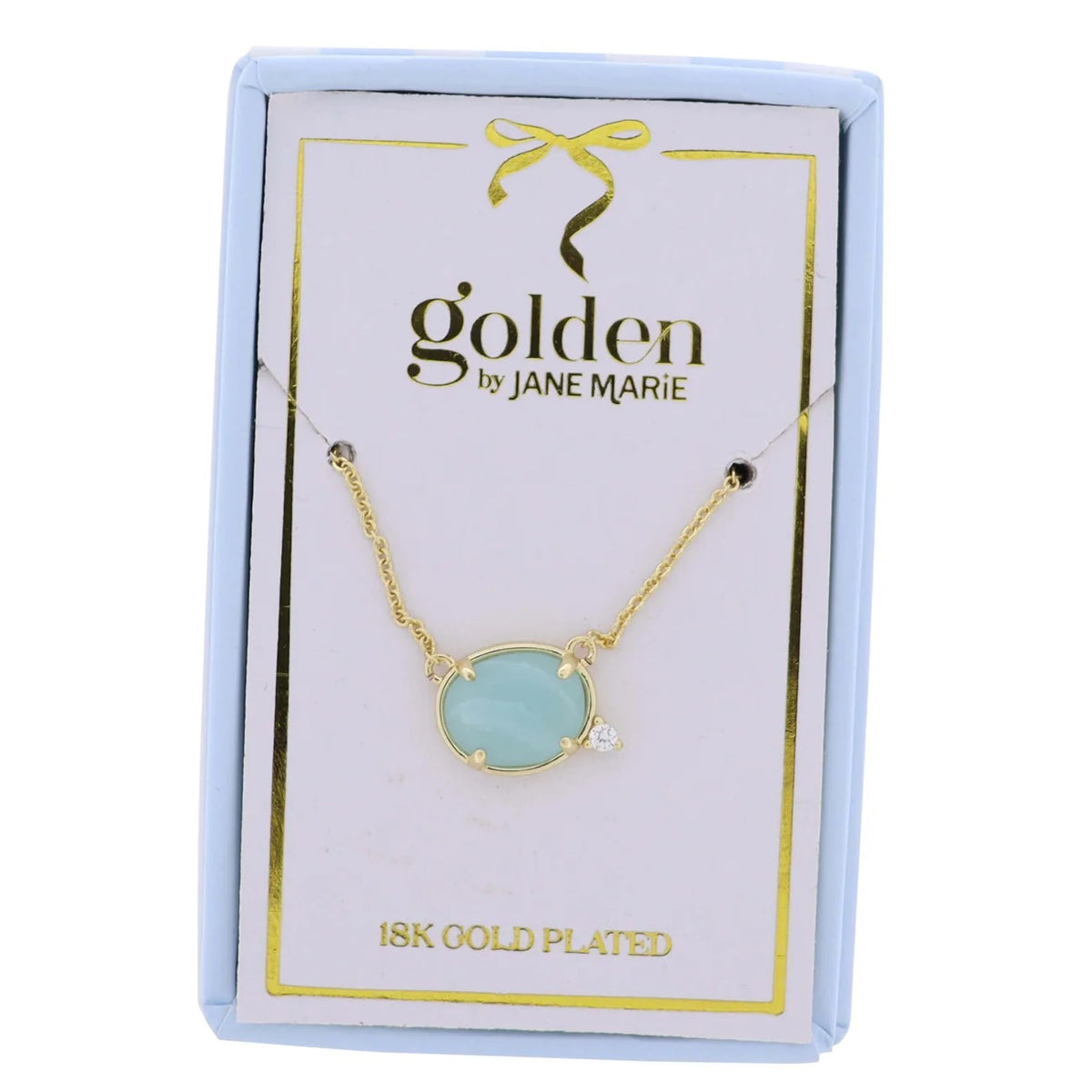 Mint Stone Oval Necklace