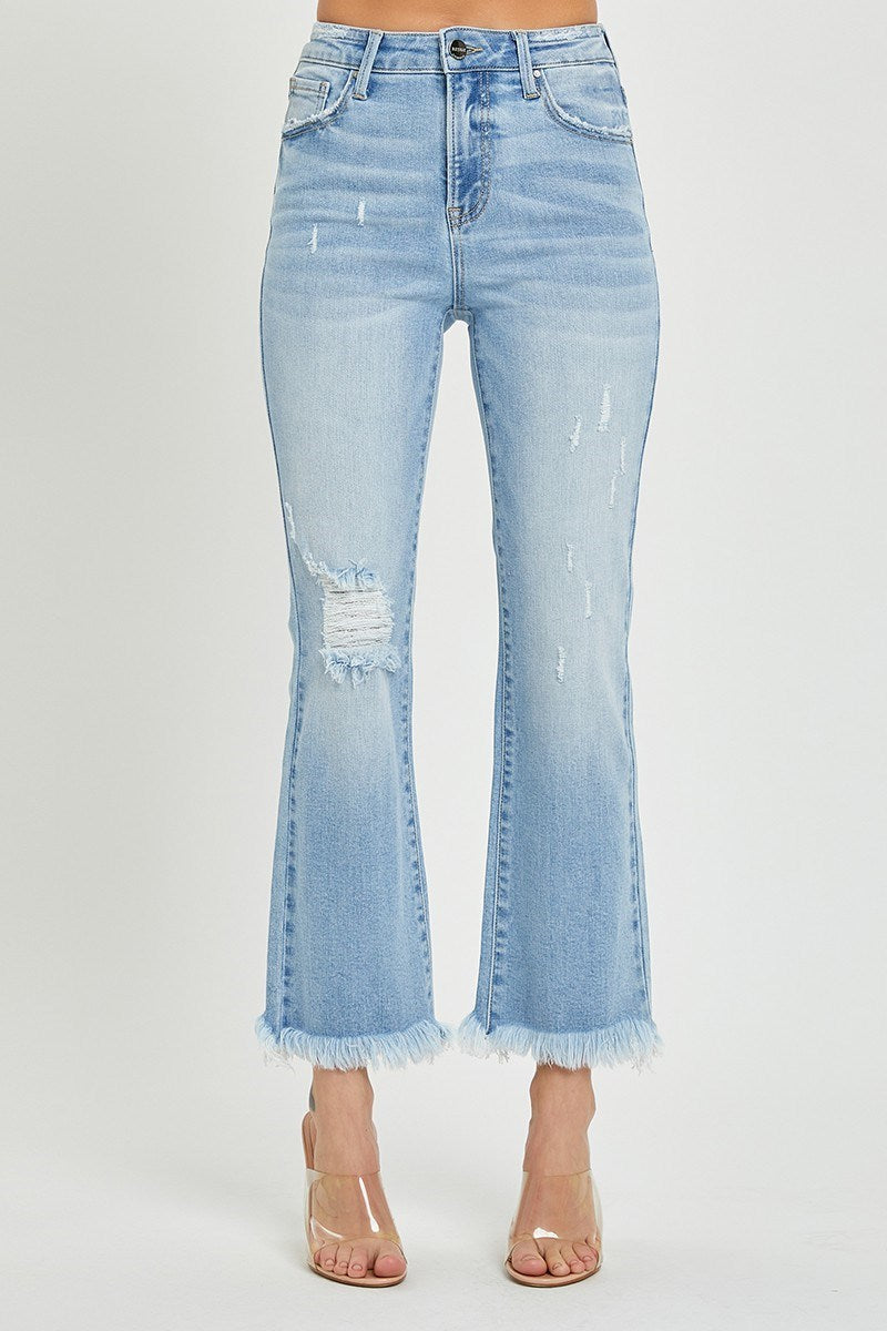 Frayed Cropped Jeans