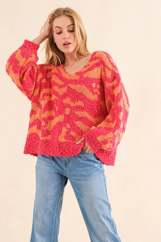 Orange & Fuchsia Sweater
