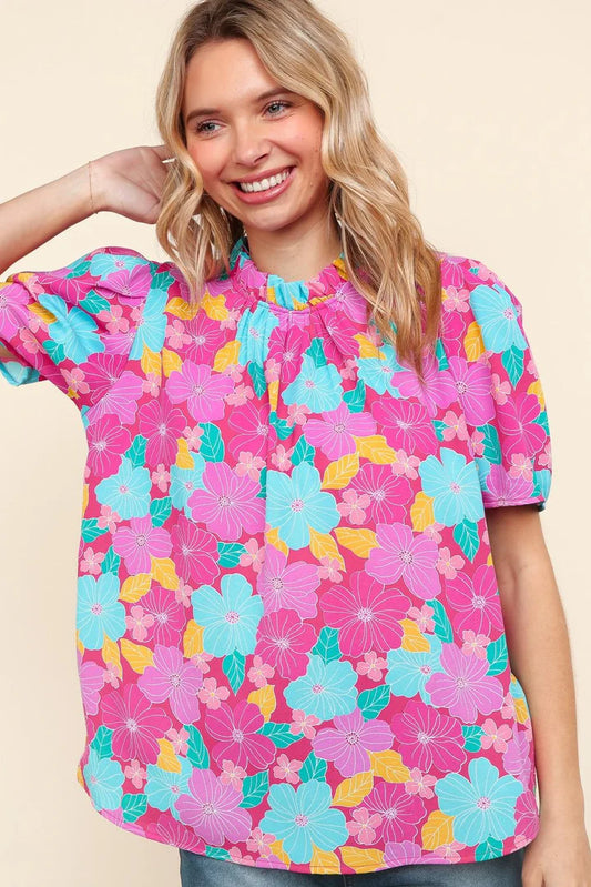 Frilled Neck Top