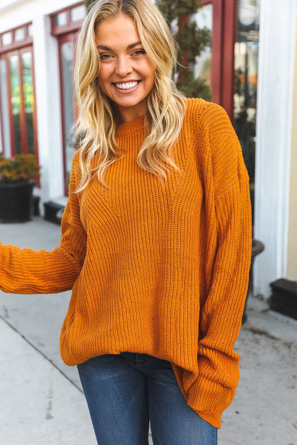 Rust Slouch Sweater