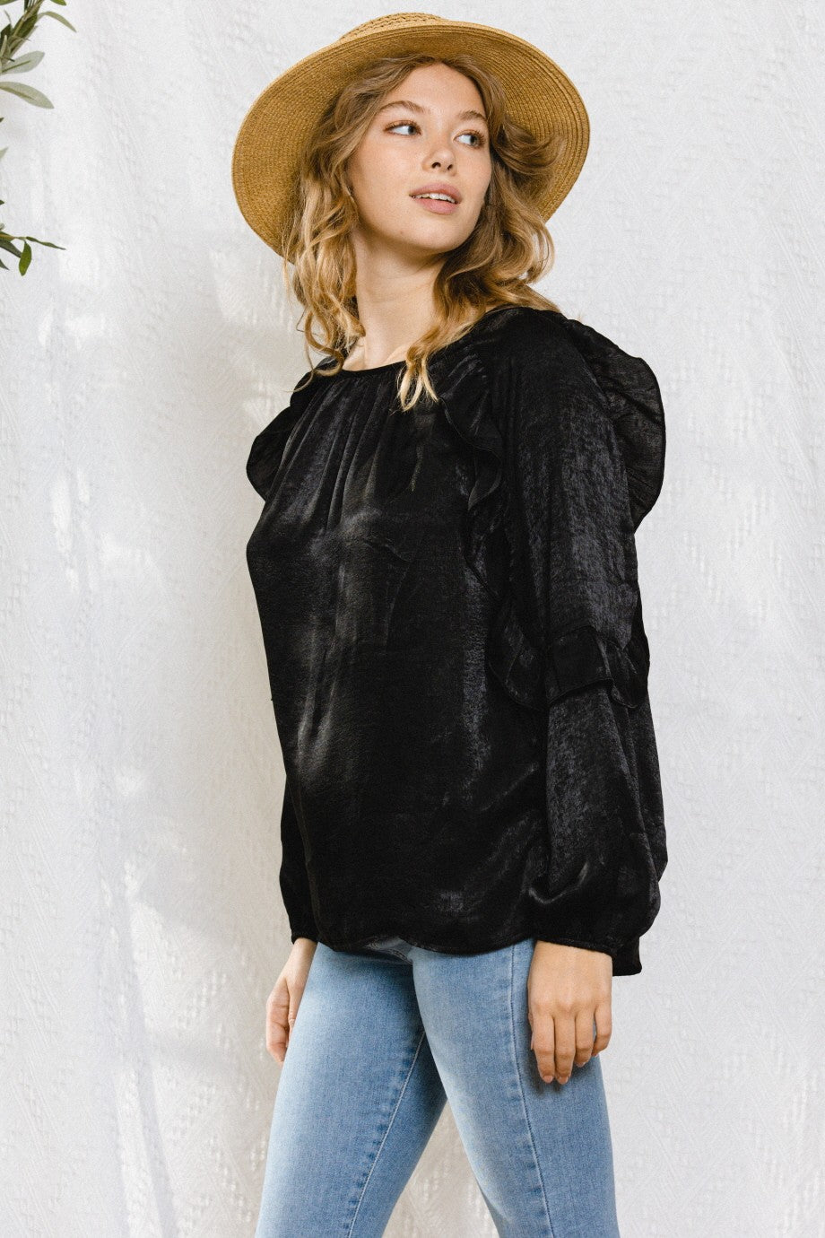 Solid Satin Blouse
