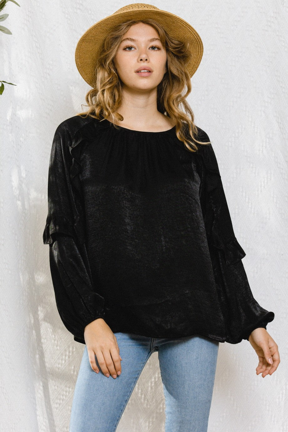 Solid Satin Blouse