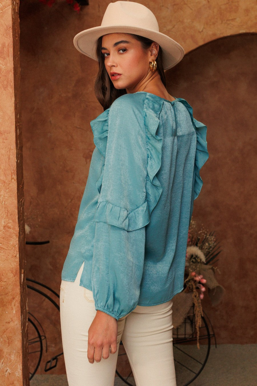 Solid Satin Blouse