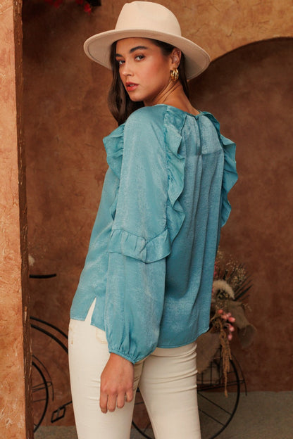 Solid Satin Blouse