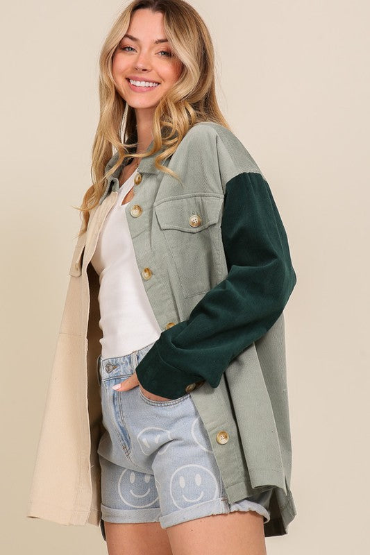 Fall Color Block Shacket