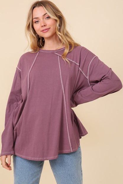 Contrast Tunic Tops