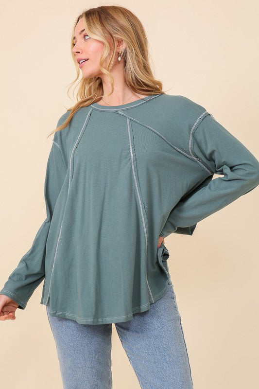 Contrast Tunic Tops