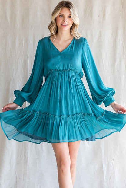 Teal Chiffon Dress