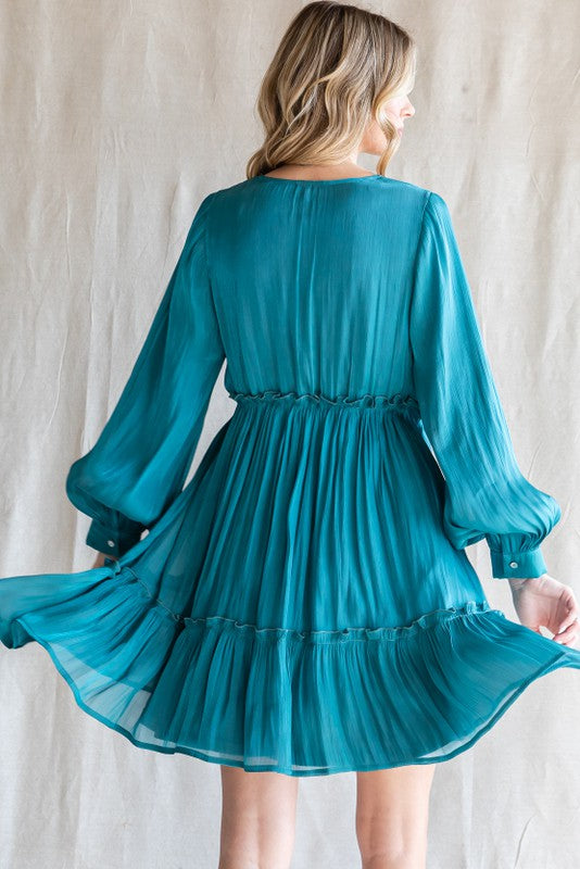 Teal Chiffon Dress