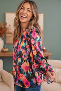 Abstract Satin Blouse