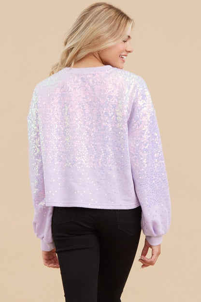 Sequins Crop Sweatshirt