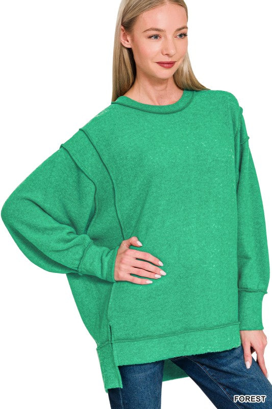 Brushed Melange Hacci Oversized Sweater