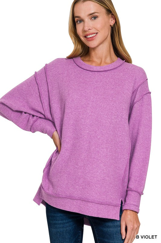 Brushed Melange Hacci Oversized Sweater