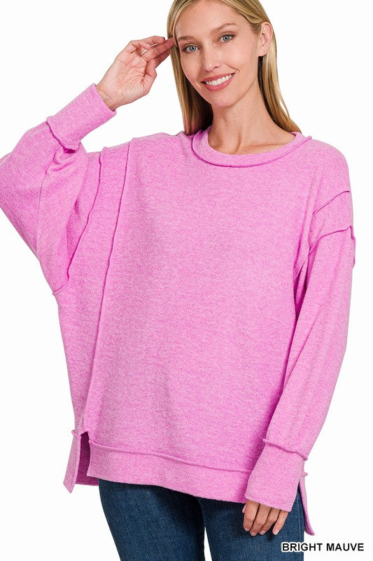 Brushed Melange Hacci Oversized Sweater