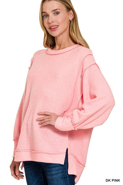 Brushed Melange Hacci Oversized Sweater
