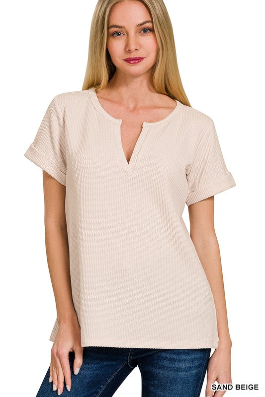 Melage Baby Waffle Short Sleeve Top