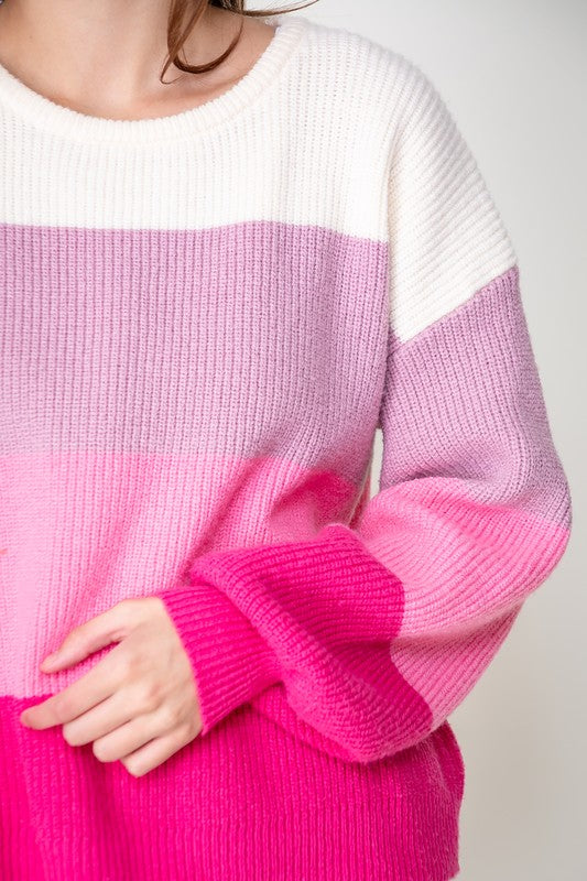 Pastel Pinks Striped Sweater