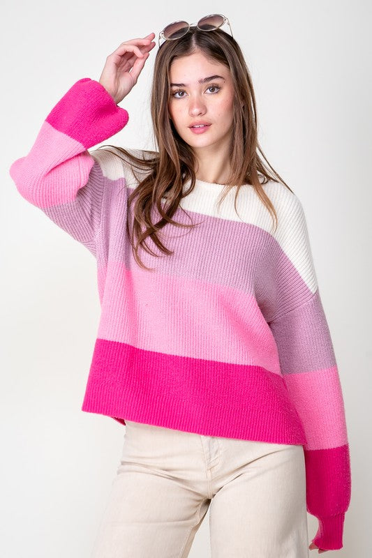 Pastel Pinks Striped Sweater