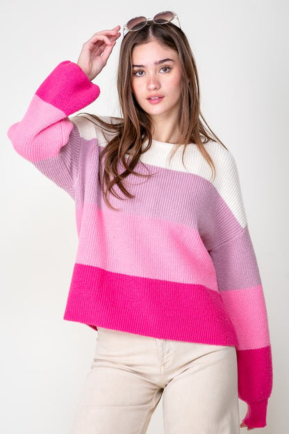 Pastel Pinks Striped Sweater
