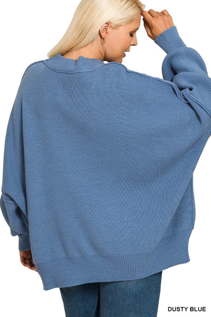 Plus Side Slit Oversized Sweater