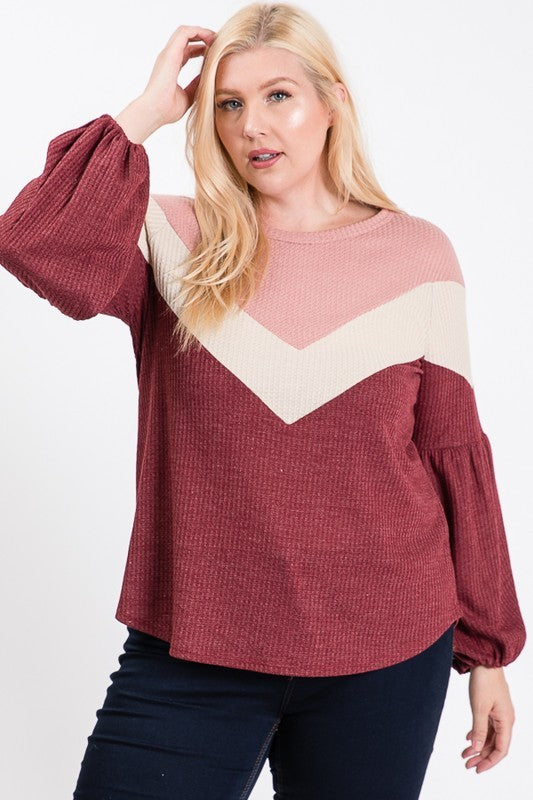 Chevron Color Block Top