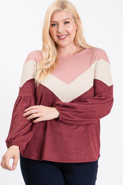 Chevron Color Block Top