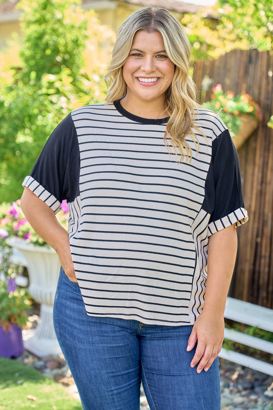 Black Stripe Top