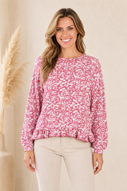 Mauve Floral High Low