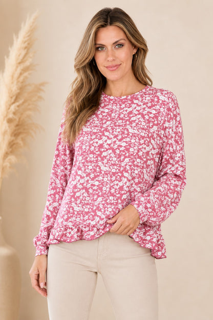 Mauve Floral High Low