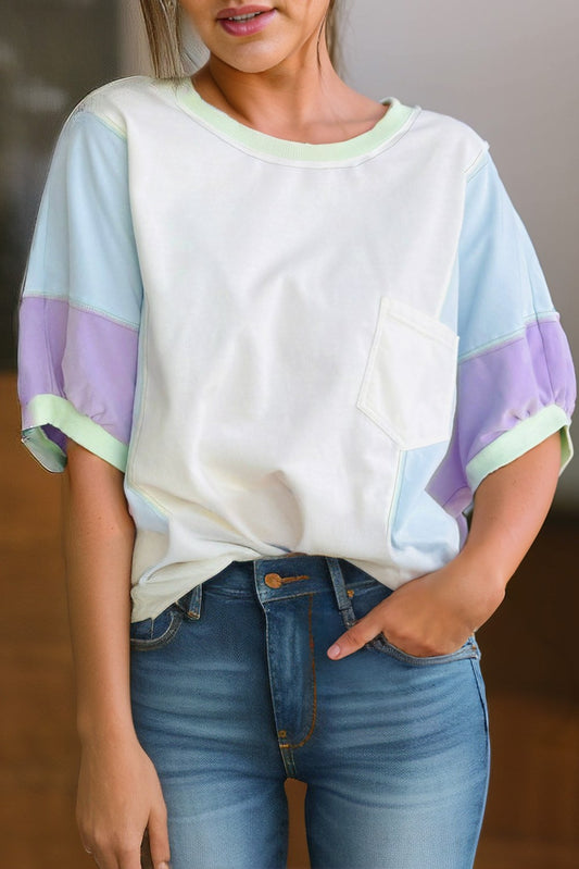 Colorblock Patchwork Oversize Top