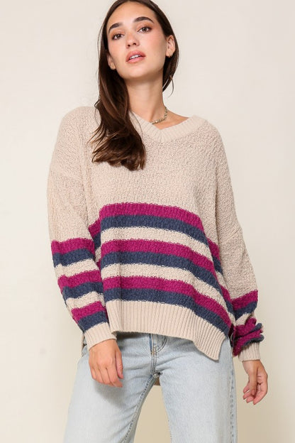 Colorful Striped Knit Sweater