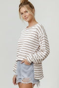 Textured Cream Sweater Top