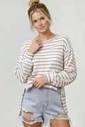 Textured Cream Sweater Top