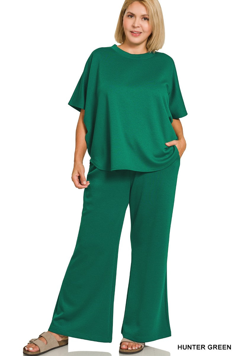 Plus Scuba Top & Pant Set