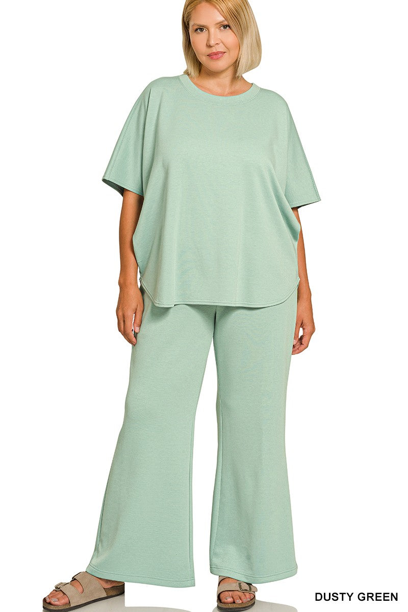 Plus Scuba Top & Pant Set