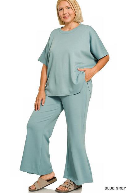 Plus Scuba Top & Pant Set