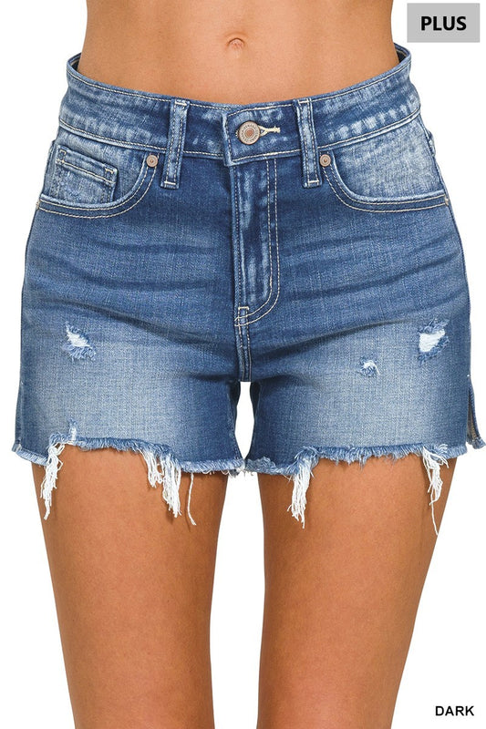 Raw Edge Denim Shorts