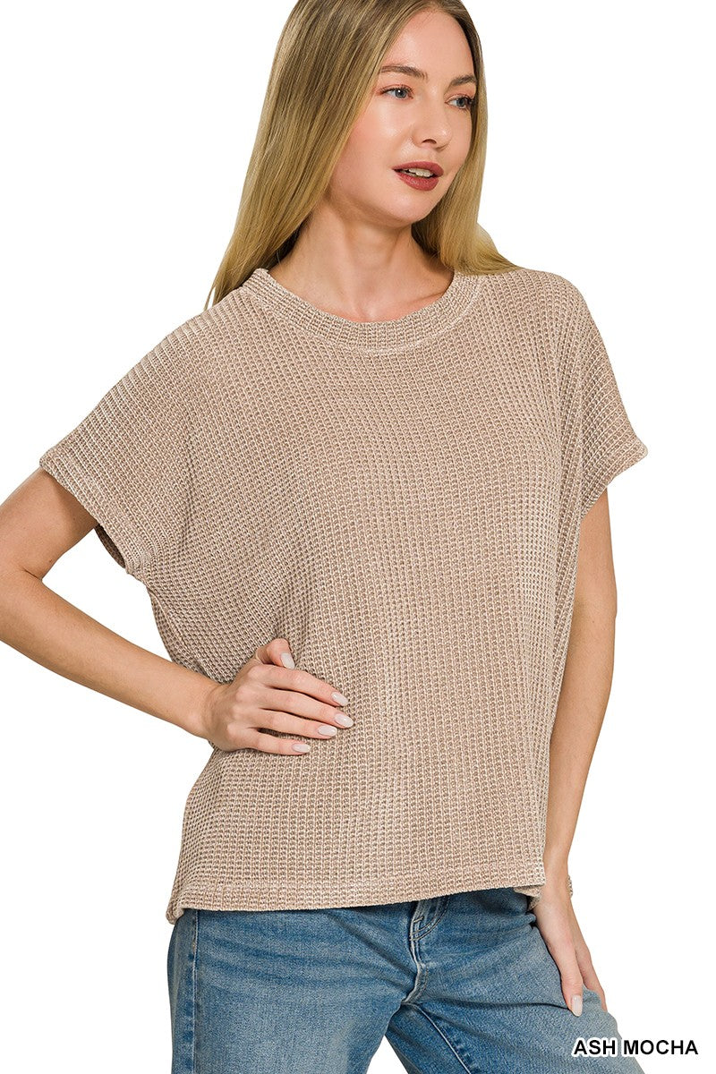 Chenille Short Sleeve Sweater R