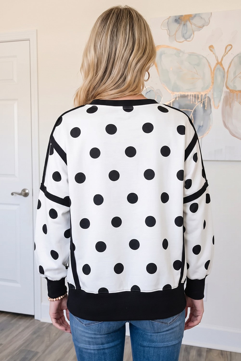 Polka Dot Patchwork Top