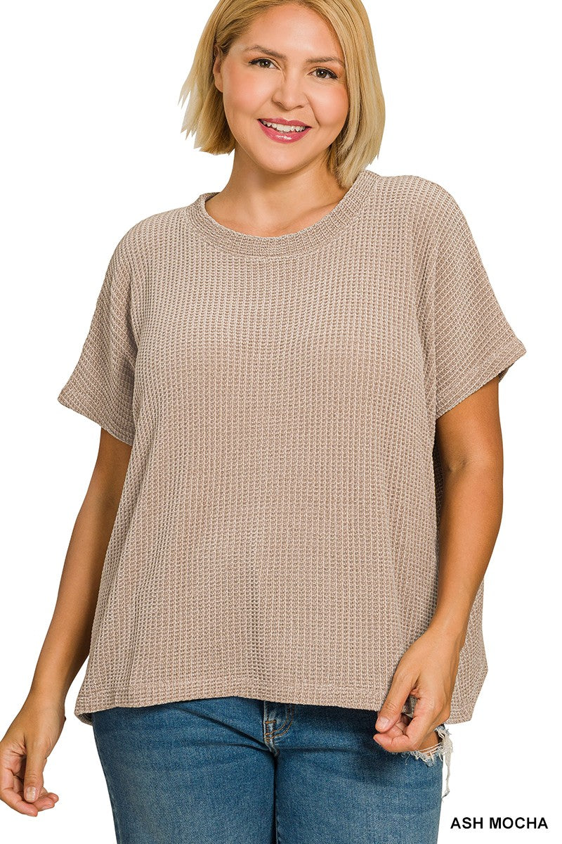 Chenille Waffle Sweater Top