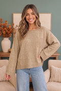 Oversized Knit Sweater w/ Pocket