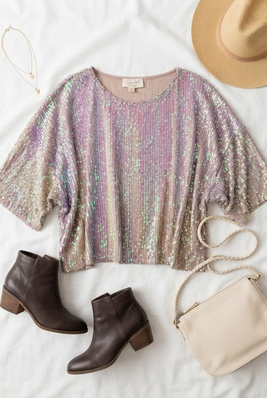 Iridescent Sequin Top